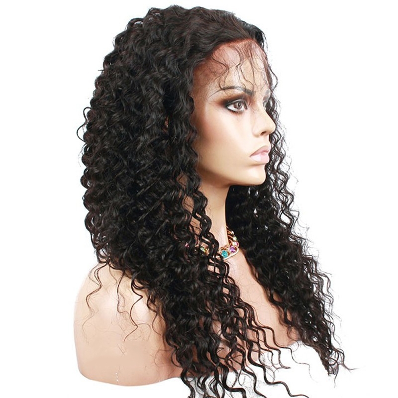 Lace Front Wig For Sale 250% Density Pre Plucked Deep Wave Hair Wigs Malaysian Natural Color Human Hair For Black Women Natural Hair Line With Baby Ha