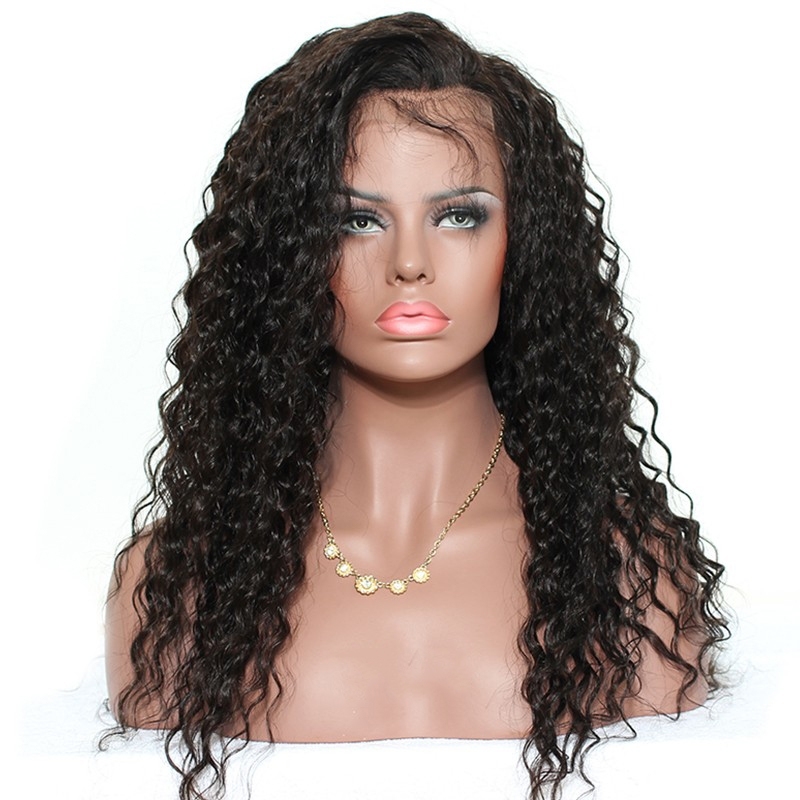 Wholesale Lace Front Wigs Unprocessed Natural Color Human Hair 250% Density Deep Wave Pre Plucked Lace Front Wig With Natural Baby Hair Bleached K