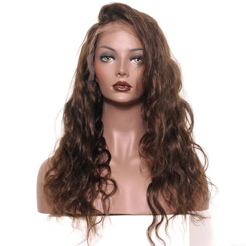 Lace Front Human Hair Wigs Pre-Plucked Natural Hair Line Body Wave 250% Density Wig with Baby Hair #4 color