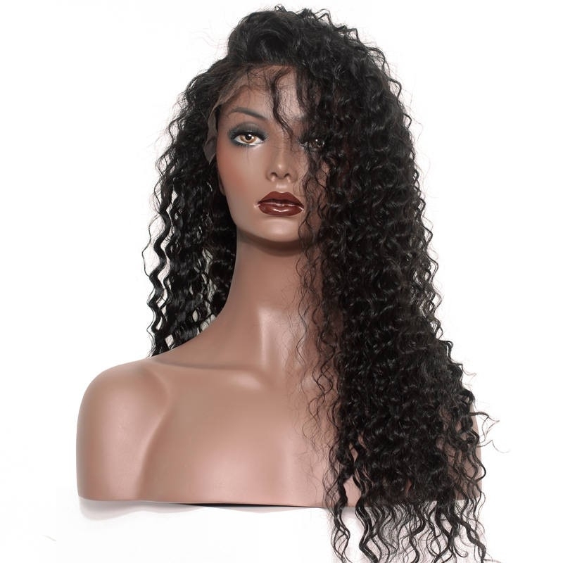 250% Density Lace Front Human Hair Wigs Pre-Plucked Natural Hair Line Deep Curly Unprocessed Lace Front Human Hair Wigs