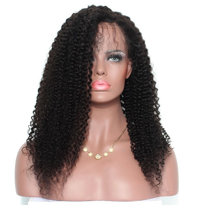 Brazilian Lace Front Wigs Human Hair 250% Density Pre-Plcked Natural Color Kinky Curly With Baby Hair Bleached Knots Lace Wig For Black Women