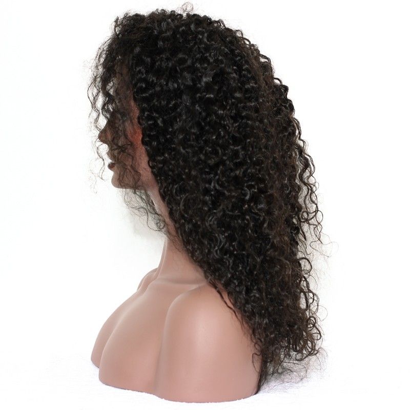 Lace Front Wig Human Hair 250% Density Pre-Plucked Natural Hair Line Deep Curly Natural Color Brazilian Human Hair For Black Women