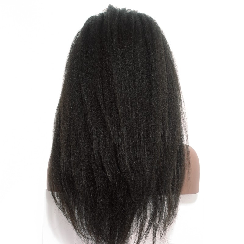 Natural Hair Wigs 250% Density Kinky Straight Hair Baby Hair Bleached Knots Pre Plucked Lace Front Wigs For Black Women