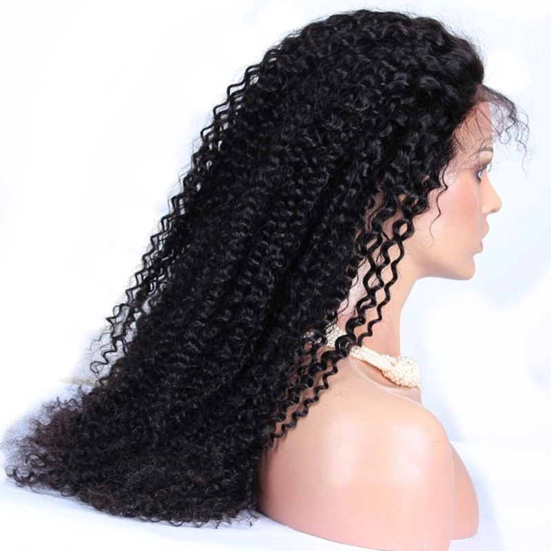 Remy Lace Front Wigs Kinky Curly Brazillian  Human Hair Natural Color 250% Density Glueless Lace Front Wig Bleached Knots Pre Plucked