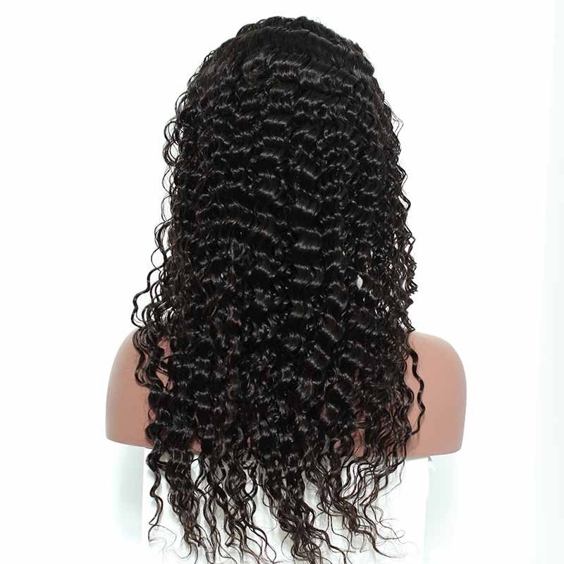 Natural Hairline Brazilian 250% Density Wig Pre-Plucked Natural Hair Line Deep Wave