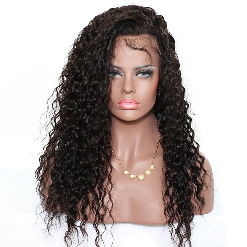 Wholesale Lace Front Wigs Unprocessed Natural Color Human Hair 250% Density Deep Wave Pre Plucked Lace Front Wig With Natural Baby Hair Bleached K