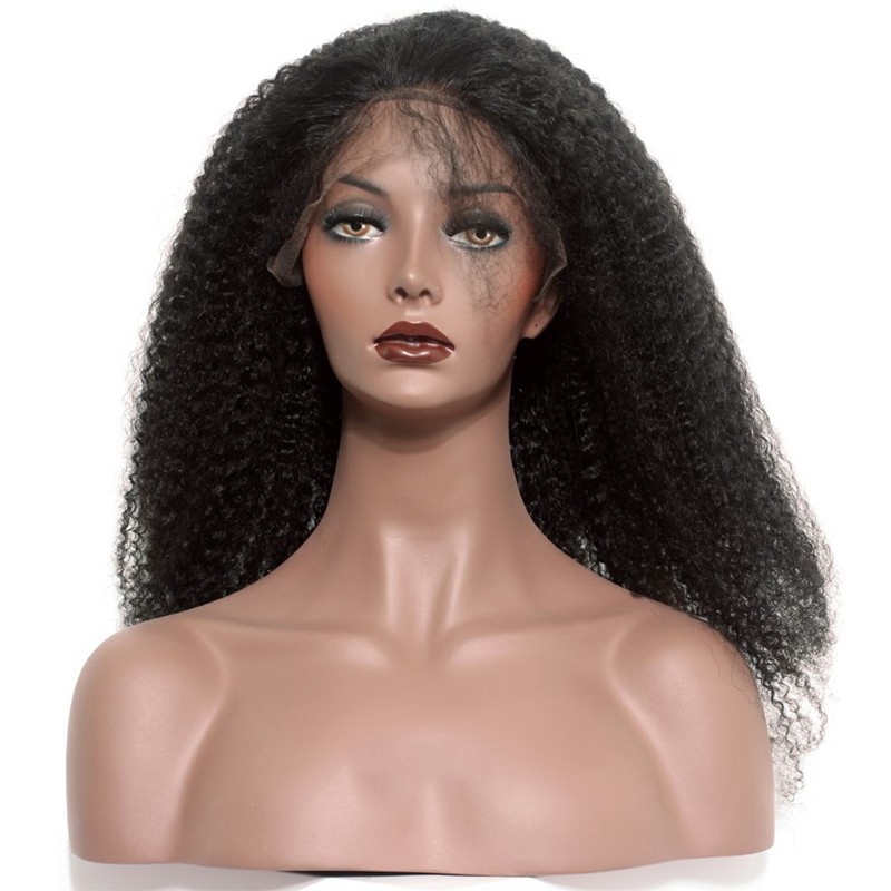 Lace Front Wigs With Baby Hair 250% Density Brazilian Human Hair Remy Hair Afro Kinky Curly Lace Wigs 24inch Bleached Knots