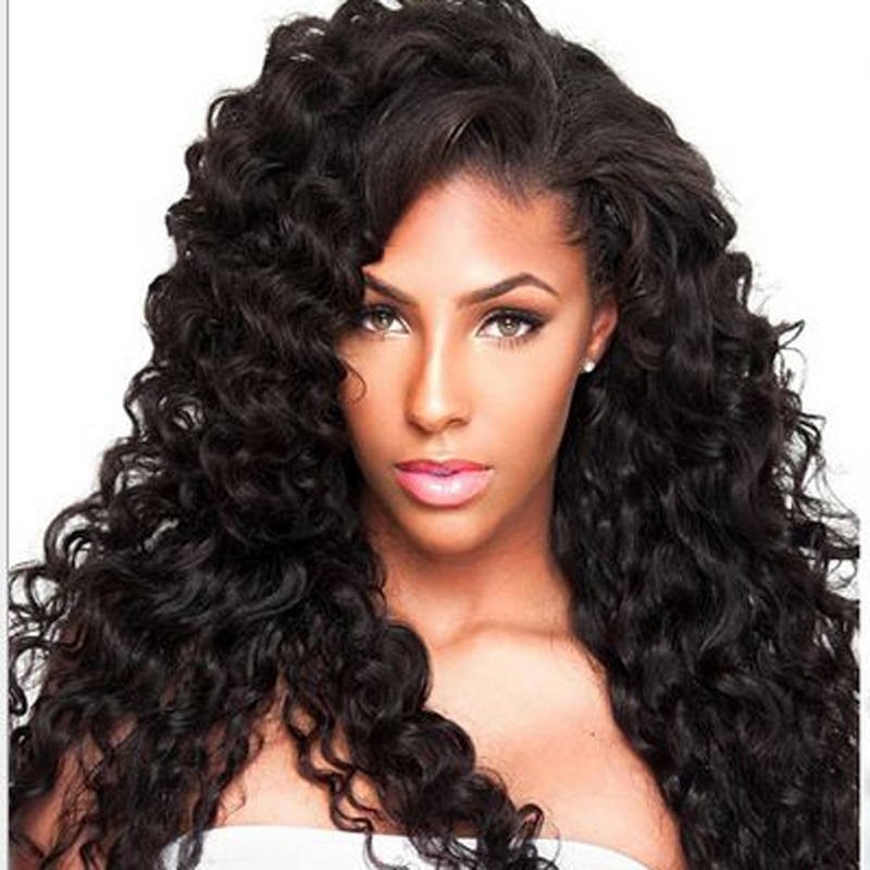 250% Density Lace Front Human Hair Wigs Pre-Plucked Natural Hair Line Deep Curly Unprocessed Lace Front Human Hair Wigs