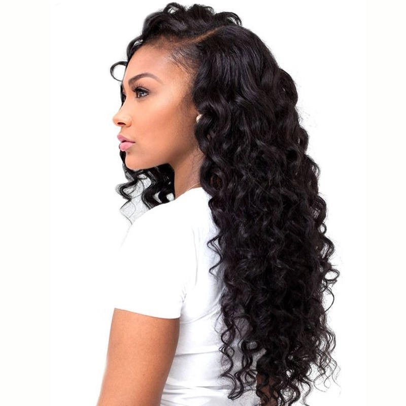 Lace Front Wigs vs Lace Front Wig 250% Density Preplucked Natural Hairline Natural Color Deep Wave Peruvian Human Hair