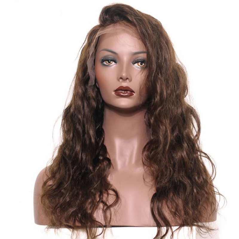 Lace Front Human Hair Wigs Body Wave 250% Density Wig Pre-Plucked Natural Hair Line with Baby Hair #4 color