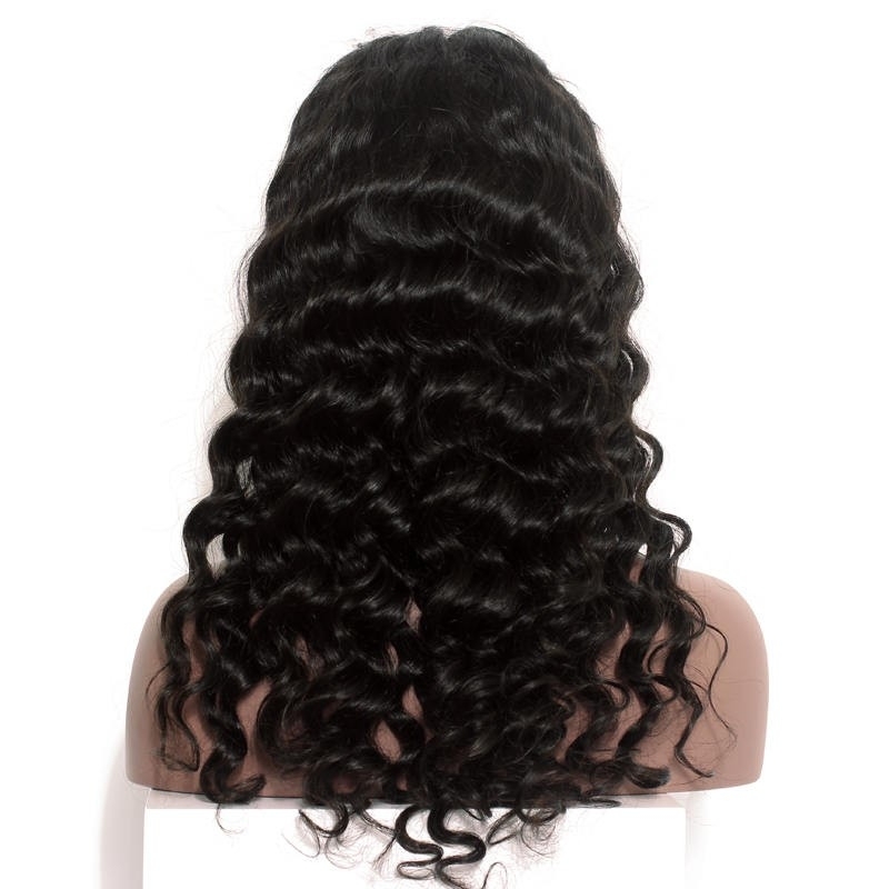 Full Lace Wig For Sale Human Hair WIgs Loose Wave Hair Natural Color 360 Circular Full Lace Wigs with Natural Color Baby Hair No Tangle