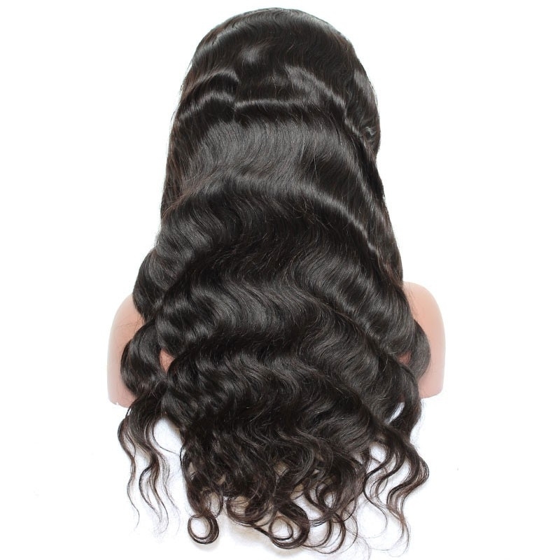 Nice Hair Body Wave Hair 360 Lace Wigs Brazilian Human Hair Wigs 200% Density Bleached Knots Baby Hair Around Pre-Plucked