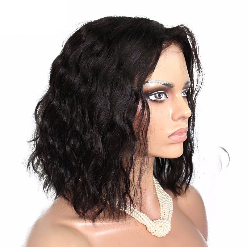 Natural High Density Bob Loose Wave 360 Lace Wigs Brazilian Remy Hair Wigs 200% Density