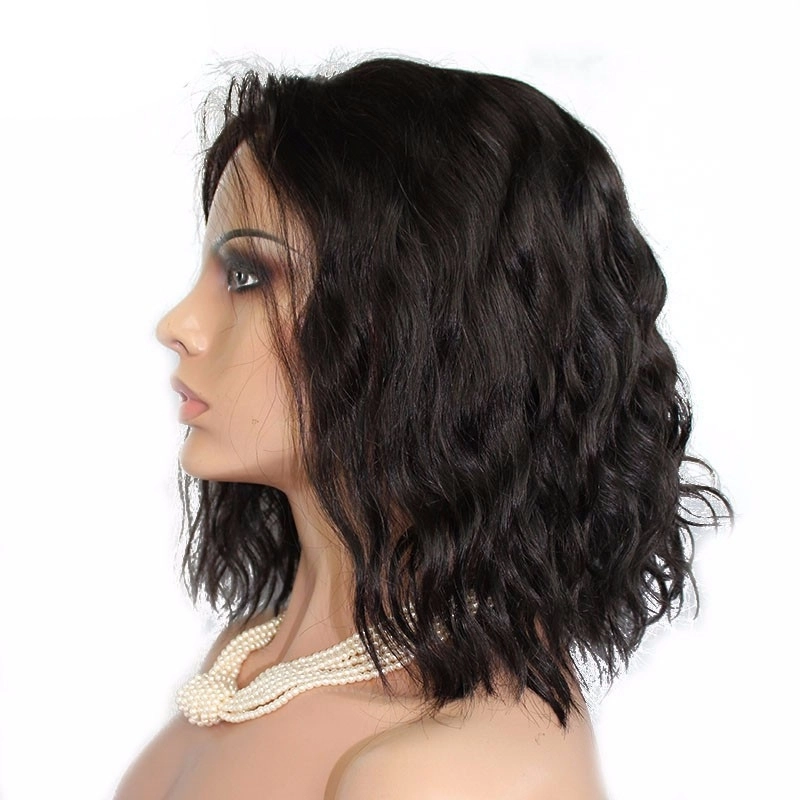 Natural High Density Bob Loose Wave 360 Lace Wigs Brazilian Remy Hair Wigs 200% Density