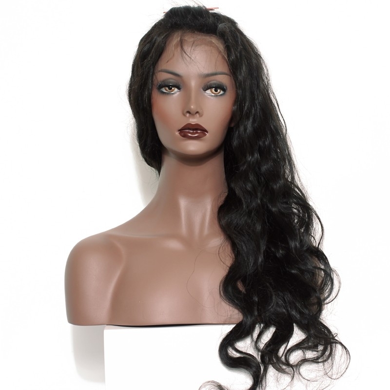 Brazilian 360 Lace Frontal Wig Top Grade Human Hair Natural Color 150% Density Wig Bleached Knots With Natural Baby Hair Around