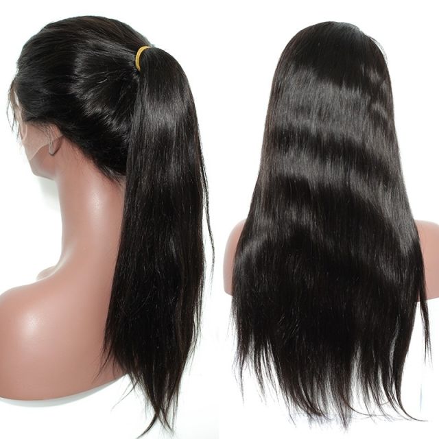 360 Lace Wigs 8A Brazilian Hair Silky Straight Human Hair 150% Density Full Lace Human Hair Wigs With Natural Baby Hiar Bleached Knots For BlacK Women