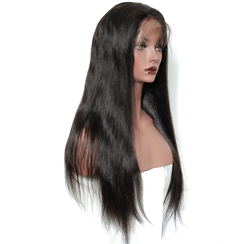 360 Lace Wigs 8A Brazilian Hair Silky Straight Human Hair 150% Density Full Lace Human Hair Wigs With Natural Baby Hiar Bleached Knots For BlacK Women