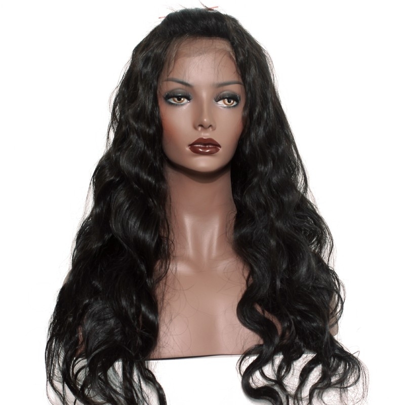 Brazilian 360 Lace Frontal Wig Top Grade Human Hair Natural Color 150% Density Wig Bleached Knots With Natural Baby Hair Around