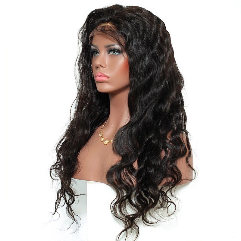 Nice Hair Body Wave Hair 360 Lace Wigs Brazilian Human Hair Wigs 200% Density Bleached Knots Baby Hair Around Pre-Plucked