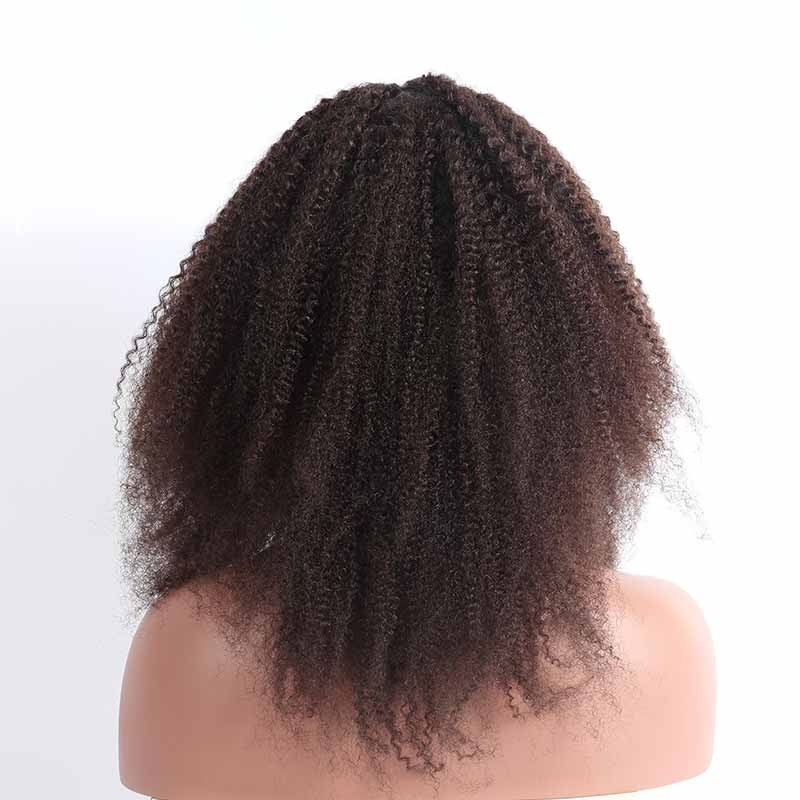 Lace Front Wig Curly Brazilian Human Hair 180% Density Afro Kinky Curly Wigs For Blackwomen Black Color