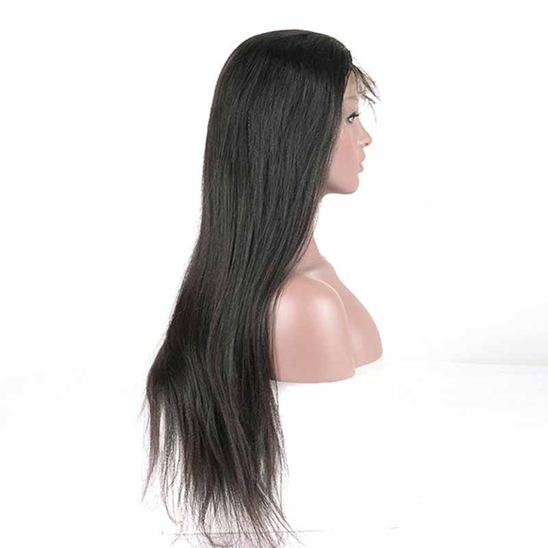 Yaki Lace Wig Human Hair Natural Color Lace Front Wig For Sale Pre-Plucked Natural Hair Line 150% Density Hidden Knots