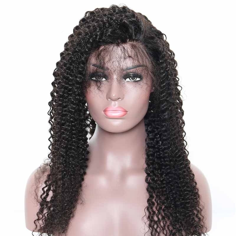 Full Lace Wigs With Baby Hair Human Hair Kinky Curly 180% Density Glueless Wig With Baby Hair Pre-Plucked Natural Hair Line