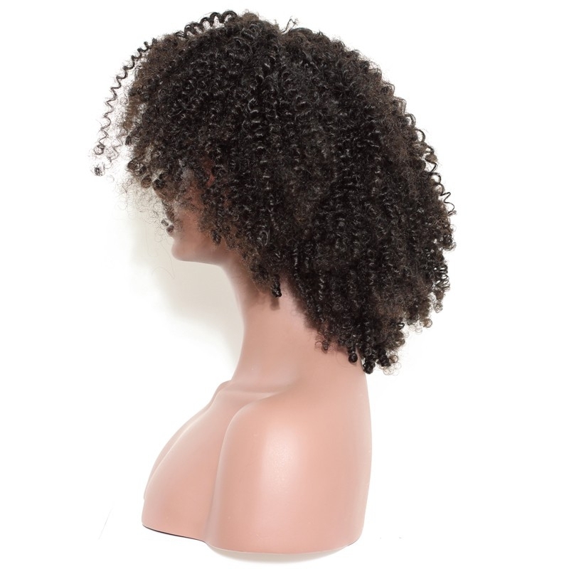 Natural Afro Kinky Hair Human Hair Real Full Lace Wigs Natural Black Full Lace Human Hair Wigs