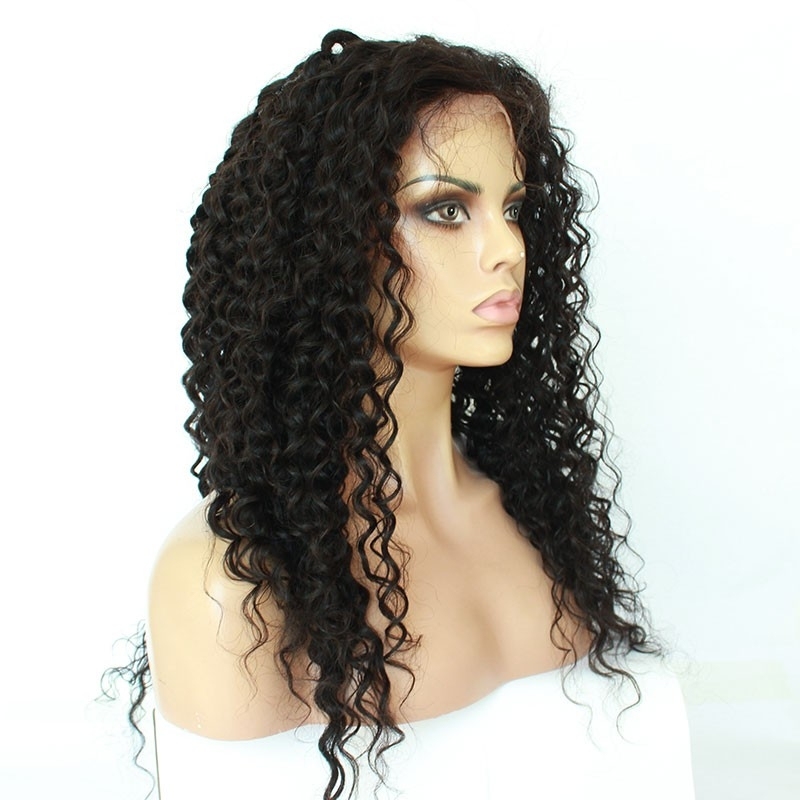 Reasonable Full Lace Wigs Natural Black Brazilian Human Hair Wig Deep Curly