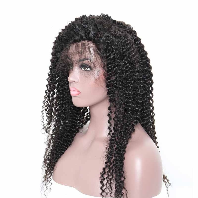Full Lace Wigs With Baby Hair Human Hair Kinky Curly 180% Density Glueless Wig With Baby Hair Pre-Plucked Natural Hair Line