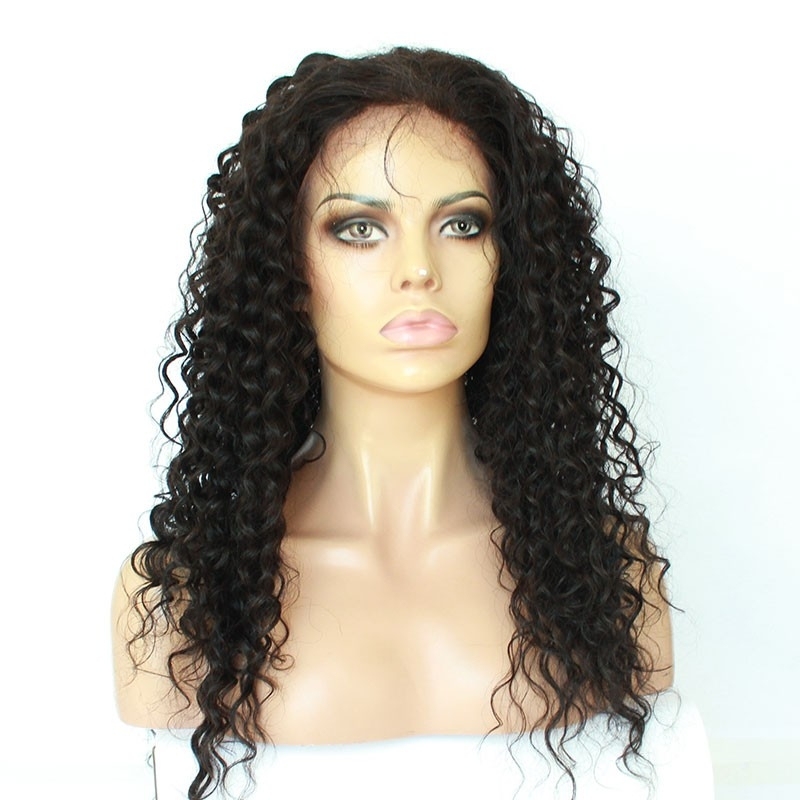 Reasonable Full Lace Wigs Natural Black Brazilian Human Hair Wig Deep Curly