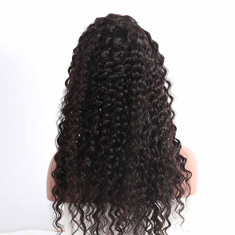 Silk Top Full Lace Wigs Glueless Full Silk Base Wigs Deep Wave Human Hair Wigs 150% Density Wigs No Tangle Pre-Plucked Natural Hair Line