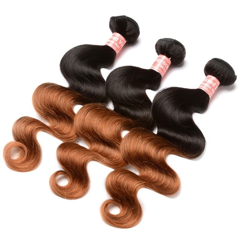 Body Wave 1B/30 Ombre Color Brazilian Human Hair Weave 4 Bundles Deals