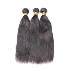 Italian Yaki Straight Brazilian Human Hair 3 Pcs/Lot Natural Color Hair Weave Bundles