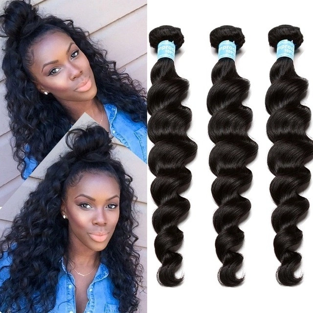 8A Grade Human Hair Extensions Unprocessed Brazilian Hair Loose Wave 3 Bundles