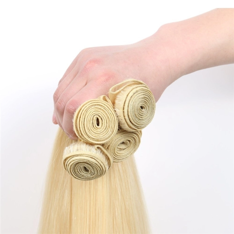 Blonde 613 Silky Straight Hair Weave Unprocessed Brazilian Remy Human Hair Extension 3 Bundles 300g Mixed Length