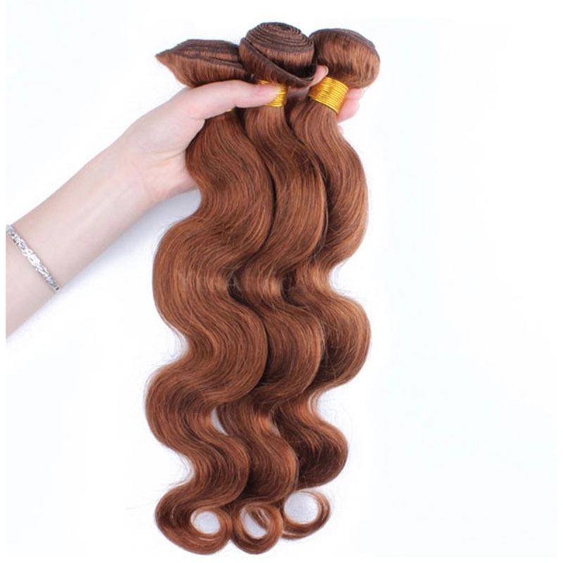 Color #30 Medium Brown Brazilian Remy Hair Body Wave Hair Weave 3 Buddles