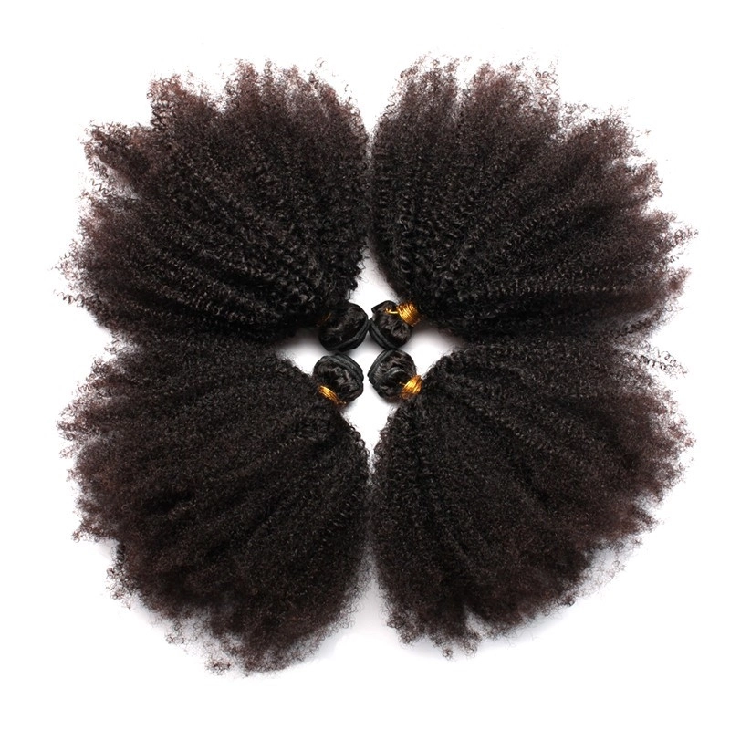 Hair Bundles Brazilian Kinky Curly Remy Hair Weave 8A Grade 4 Pcs Afro Kinky Curly Human Hair Extensions 4B 4C