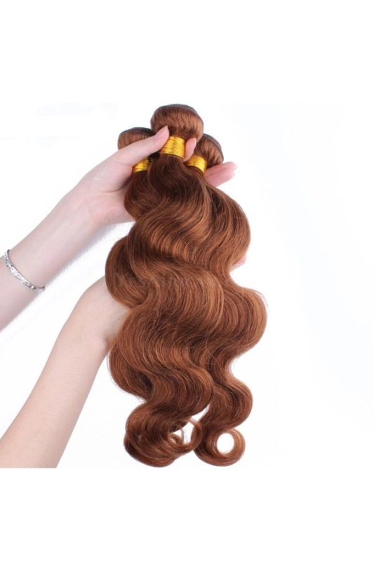 Color #30 Medium Brown Body Wave Peruvian Remy Hair Weaves 3pcs Buddles