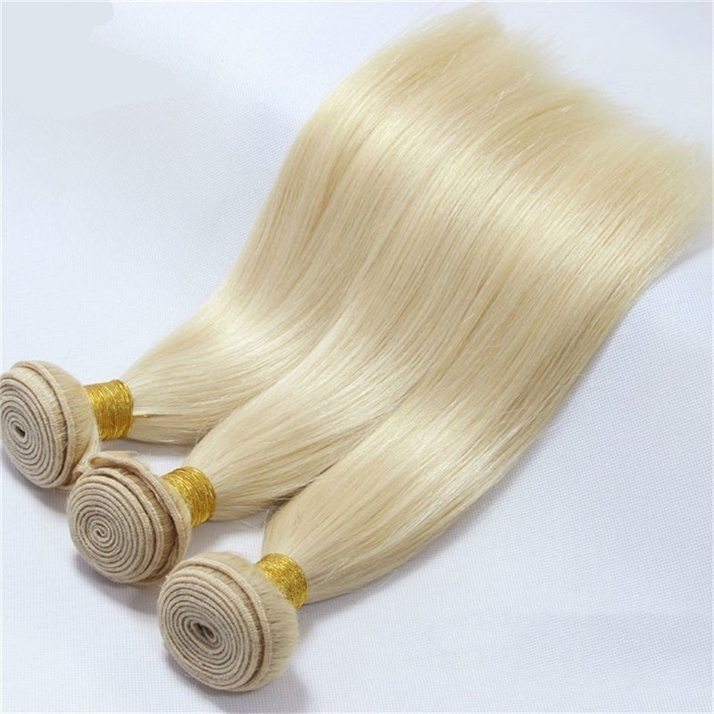 613 Honey Blonde Brazilian Hair Weave Human Hair Straight 3PC/Lot Non Remy Hair Bundles