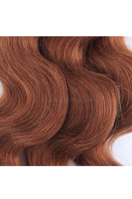 Color #30 Medium Brown Body Wave Peruvian Remy Hair Weaves 3pcs Buddles