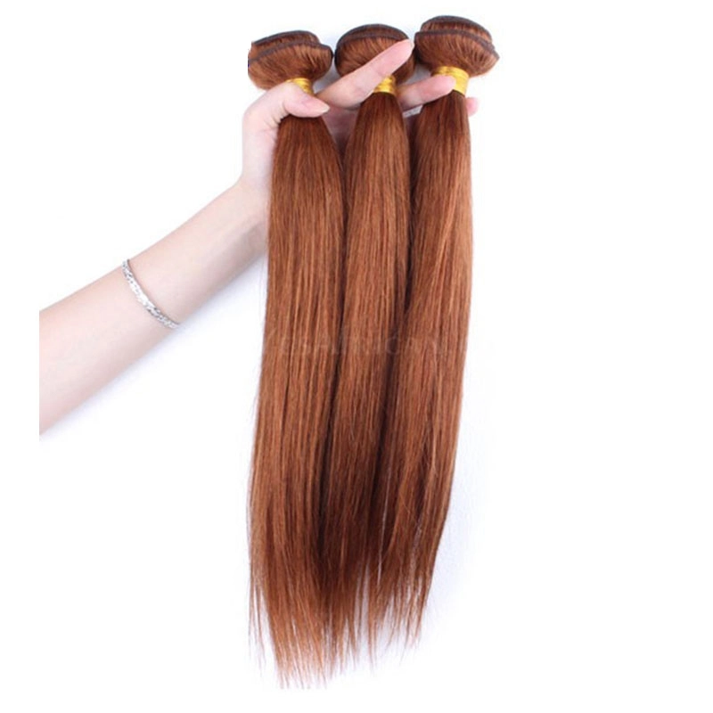 Color #30 Medium Brown Brazilian Remy Hair Straight Hair Weave 3 Buddles Deals