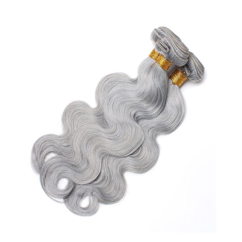 Color Platinum Grey Body Wave Brazilian Remy Hair Weaves 3pcs Buddles Deals