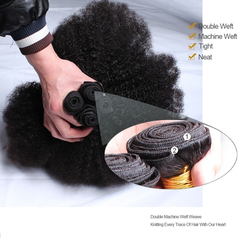 8A Grade 3pcs Lot Mongolian Afro Kinky Curly Human Hair Weaves Natural Black Afro Hair Bundles fast shipping