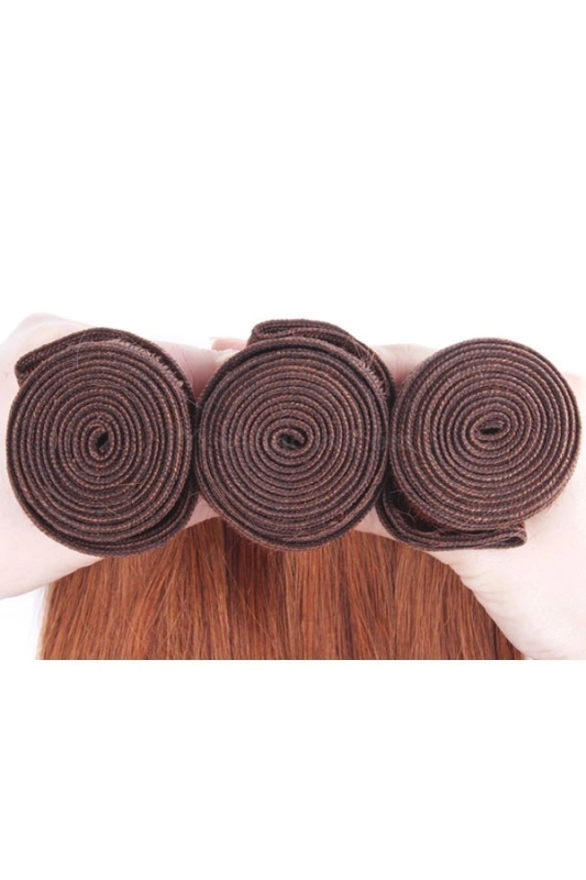 Color #30 Medium Brown Body Wave Peruvian Remy Hair Weaves 3pcs Buddles