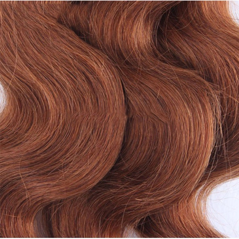 Color #30 Medium Brown Brazilian Remy Hair Body Wave Hair Weave 3 Buddles