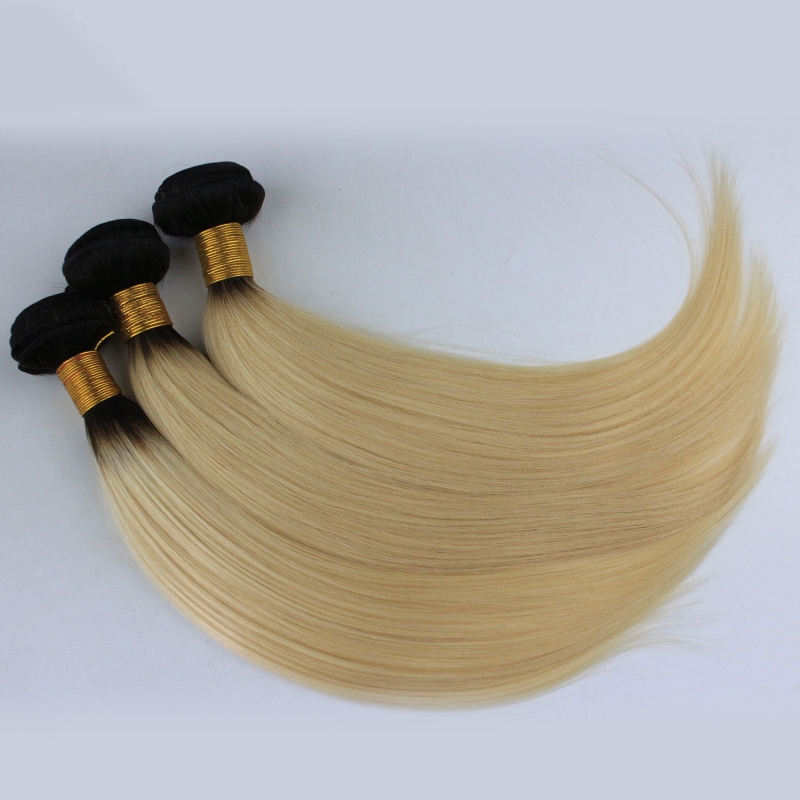 Blonde Brazilian Hair Straight 3 Bundle Deals 1BT613 Blonde Remy Hair Platinum Blonde Remy Hair Honey Blonde Brazilian Hair