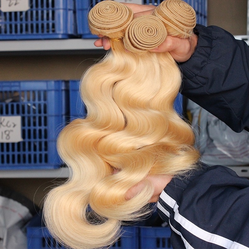 Platinum Blonde Remy Hair #613 Color Body Wave Brazilian Human Hair Weave 3pcs Bundle