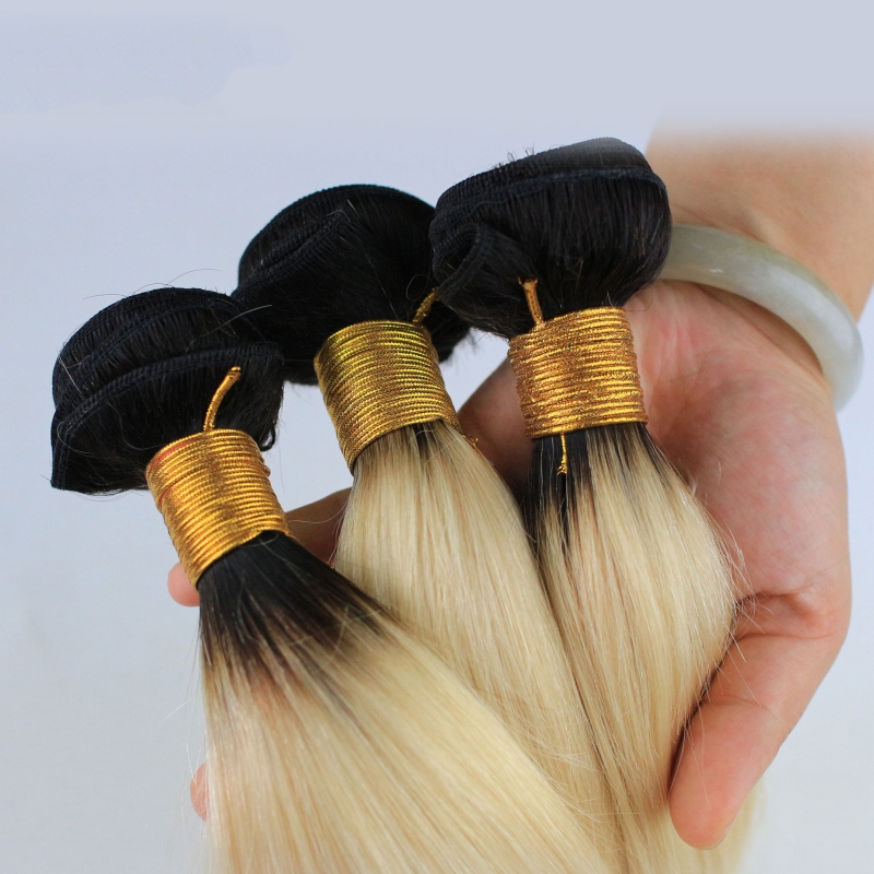 Blonde Brazilian Hair Straight 3 Bundle Deals 1BT613 Blonde Remy Hair Platinum Blonde Remy Hair Honey Blonde Brazilian Hair