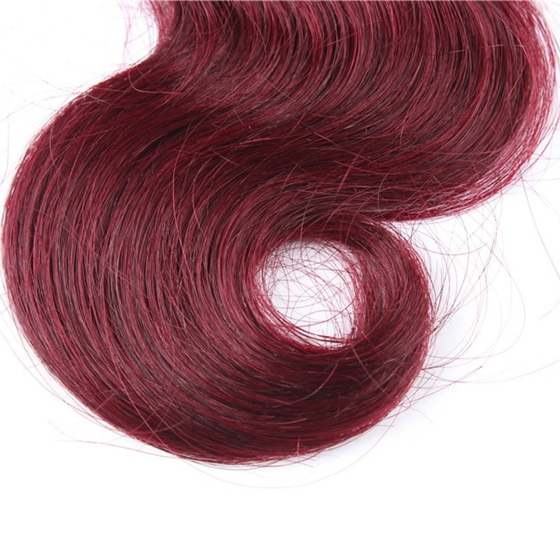 1B/Burgundy Color Body Wave Unprocessed Brazilian Human Hair Weave 3 Bundles