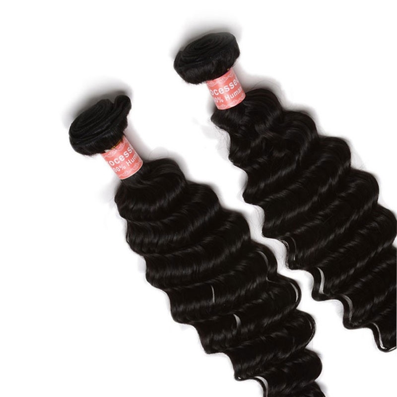 Deep Wave Brazilian Hair Weave Bundles For Sale 1 Pcs 8A Hair Products Curly Human Hair Extensions